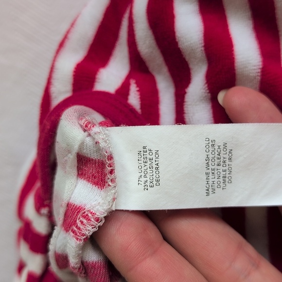 joe fresh santa striped velour zipper footie sleeper pajamas 6-12 months baby - Picture 2 of 6
